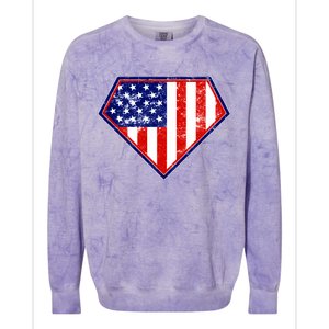 Super Patriot US Flag Colorblast Crewneck Sweatshirt