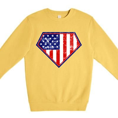 Super Patriot US Flag Premium Crewneck Sweatshirt