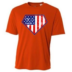 Super Patriot US Flag Cooling Performance Crew T-Shirt