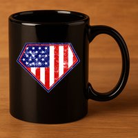 Super Patriot US Flag 11oz C Handle Ceramic Mug