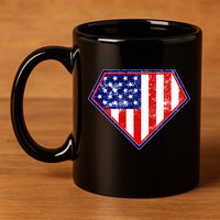 Super Patriot US Flag 11oz C Handle Ceramic Mug