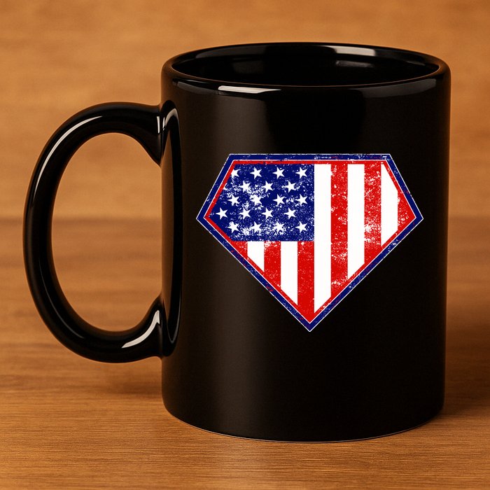 Super Patriot US Flag 11oz C Handle Ceramic Mug
