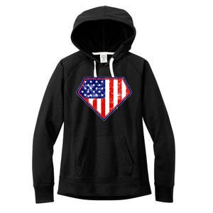 Super Patriot US Flag Women's Fleece Hoodie