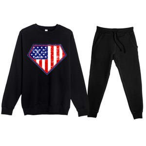 Super Patriot US Flag Premium Crewneck Sweatsuit Set