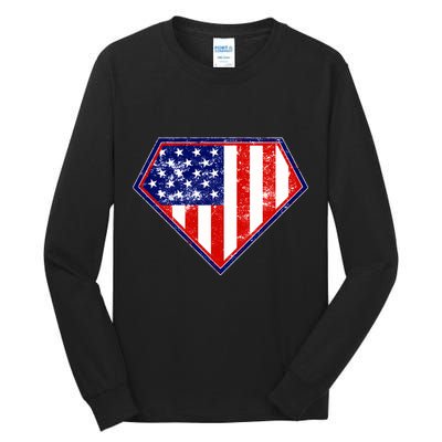 Super Patriot US Flag Tall Long Sleeve T-Shirt