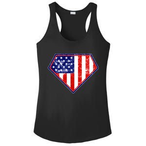 Super Patriot US Flag Ladies PosiCharge Competitor Racerback Tank