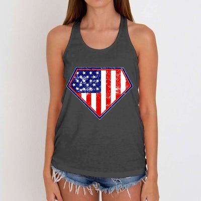 Super Patriot US Flag Women's Knotted Racerback Tank