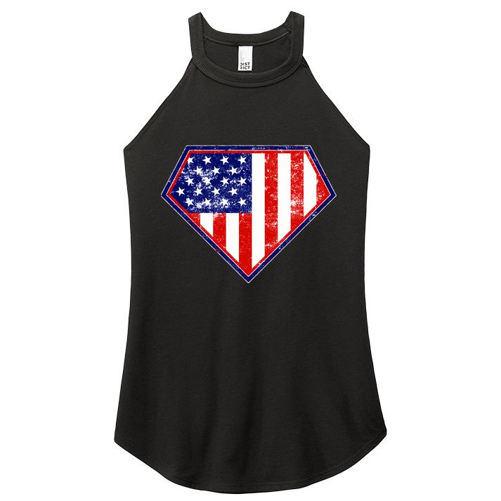 Super Patriot US Flag Women's Perfect Tri Rocker Tank
