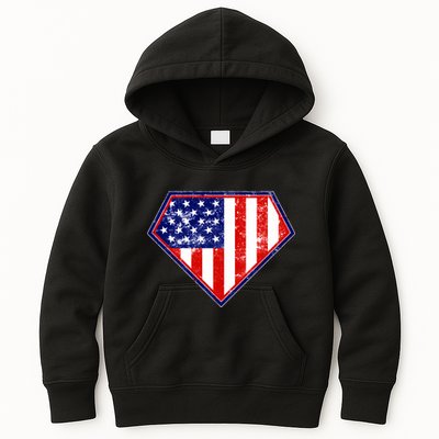 Super Patriot US Flag Kids Hoodie