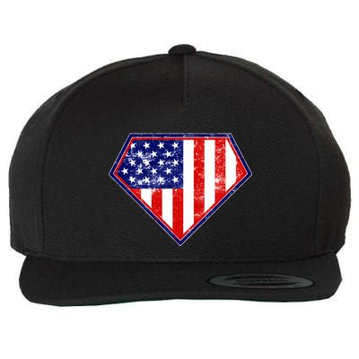 Super Patriot US Flag Wool Snapback Cap