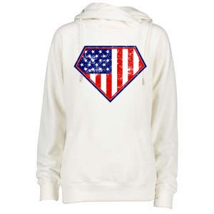 Super Patriot US Flag Womens Funnel Neck Pullover Hood