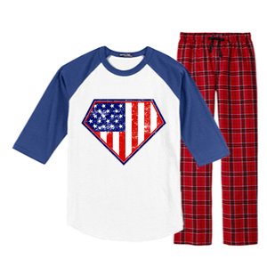 Super Patriot US Flag Raglan Sleeve Pajama Set