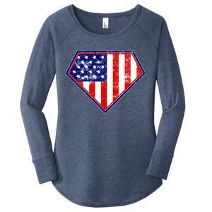 Super Patriot US Flag Women's Perfect Tri Tunic Long Sleeve Shirt