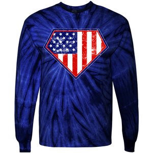 Super Patriot US Flag Tie-Dye Long Sleeve Shirt