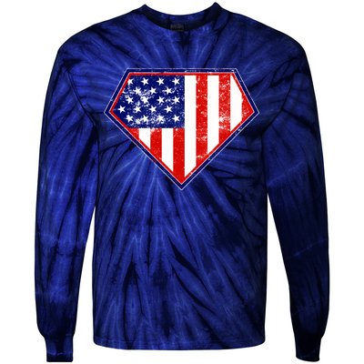 Super Patriot US Flag Tie-Dye Long Sleeve Shirt