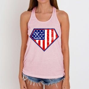 Super Patriot US Flag Women's Knotted Racerback Tank