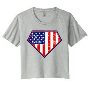 Super Patriot US Flag Women's Crop Top Tee