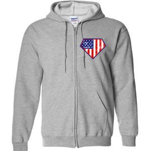 Super Patriot US Flag Full Zip Hoodie