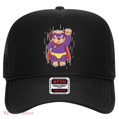 Super Pug High Crown Mesh Back Trucker Hat