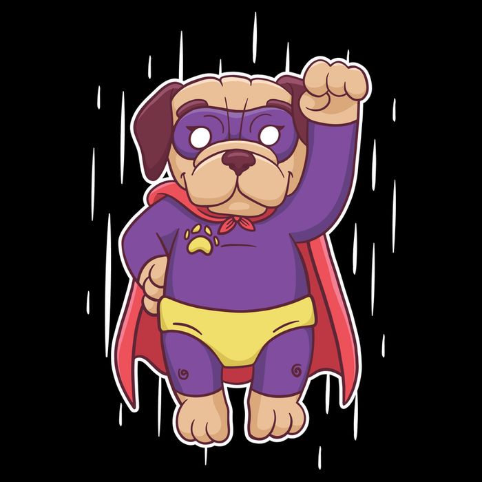Super Pug Drawstring Bag