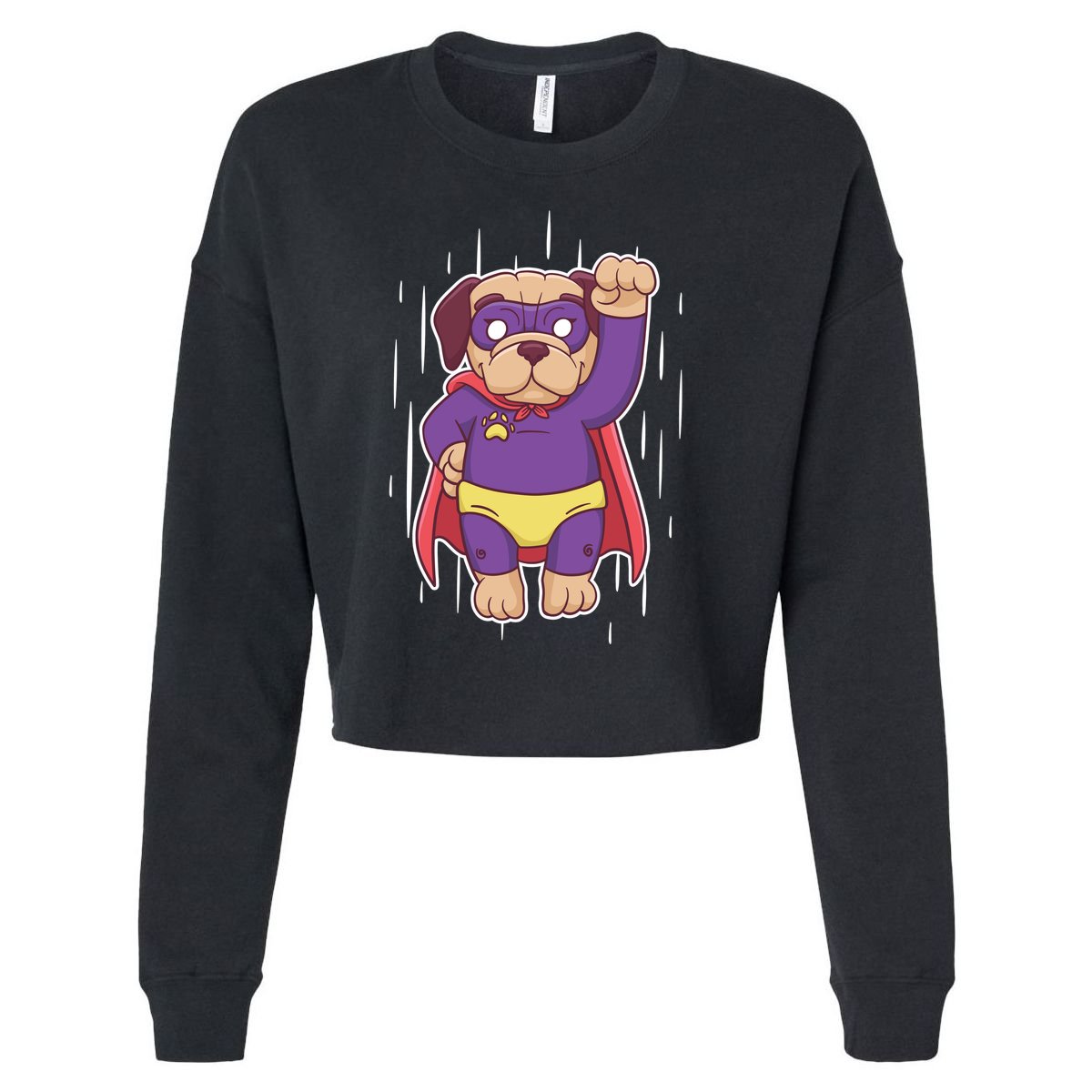 Super Pug Cropped Pullover Crew