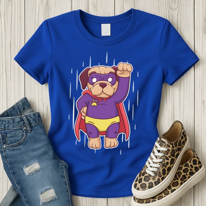 Super Pug Womens T-Shirt