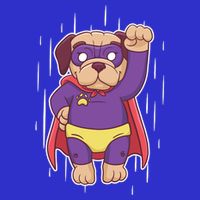 Super Pug Womens T-Shirt