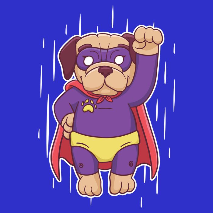 Super Pug Womens T-Shirt