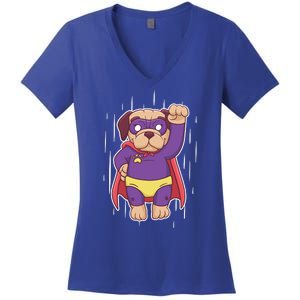 Super Pug Women's V-Neck T-Shirt