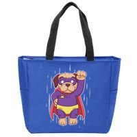 Super Pug Zip Tote Bag