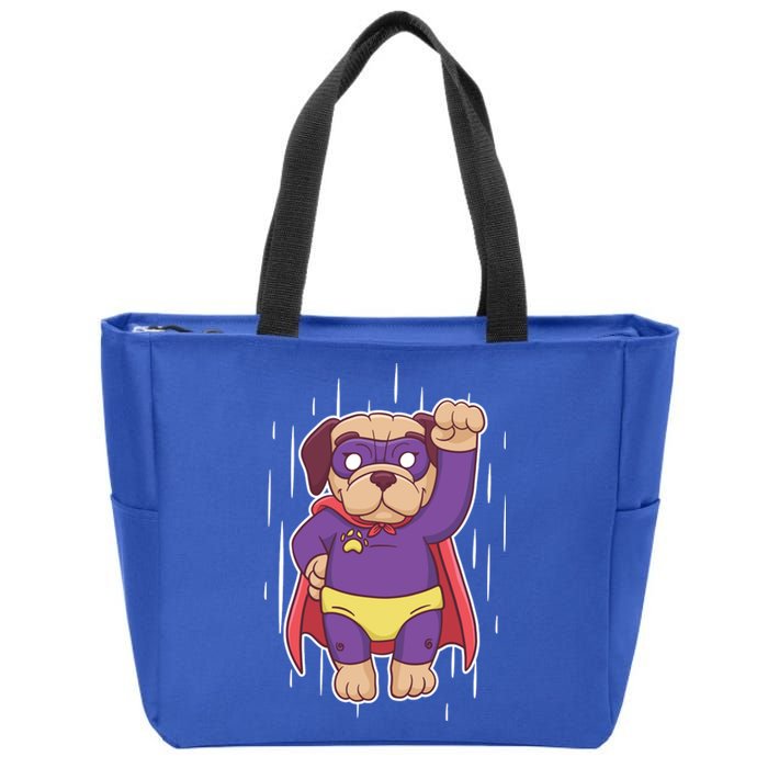 Super Pug Zip Tote Bag