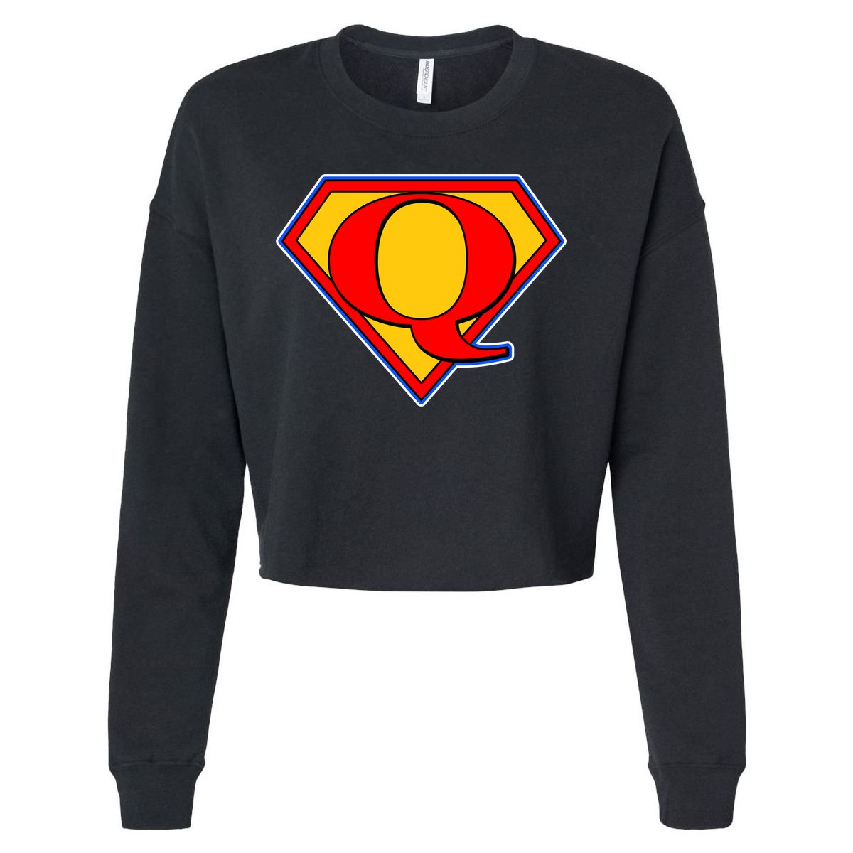 Super Qanon Logo Cropped Pullover Crew