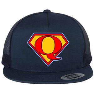 Super Qanon Logo Flat Bill Trucker Hat