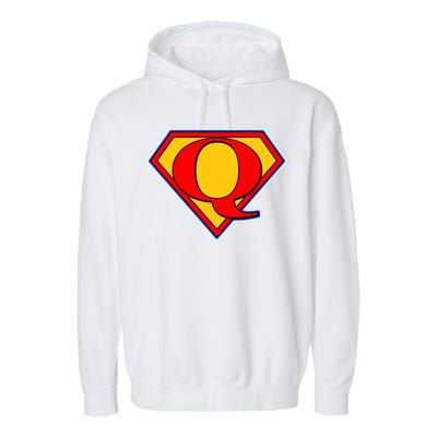 Super Qanon Logo Garment-Dyed Fleece Hoodie