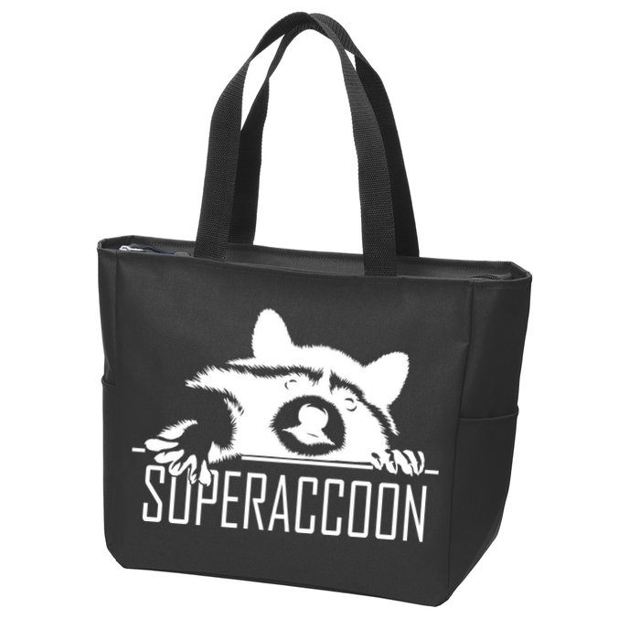 Super Raccoon Superraccon Trash Panda Zip Tote Bag