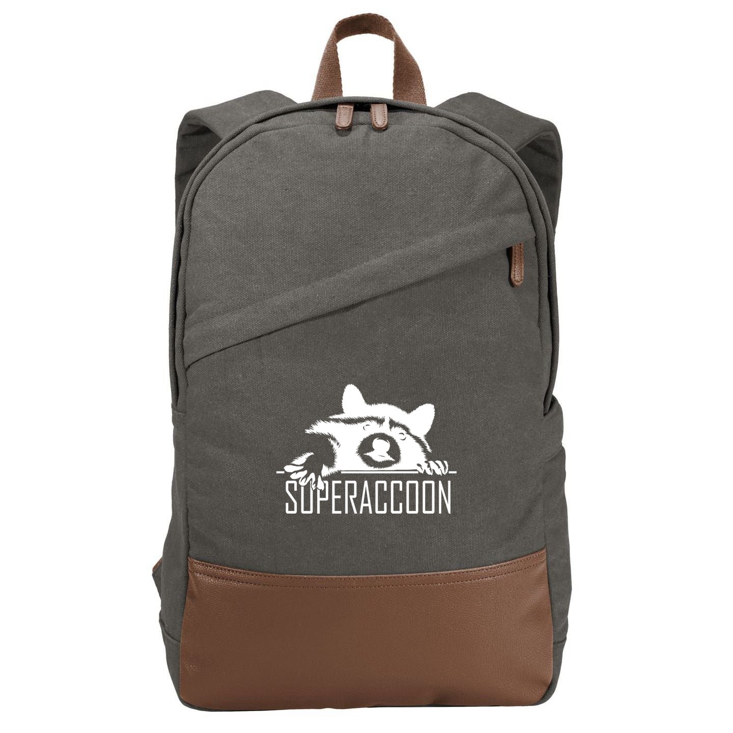 Super Raccoon Superraccon Trash Panda Cotton Canvas Backpack