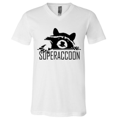 Super Raccoon Superraccon Trash Panda V-Neck T-Shirt