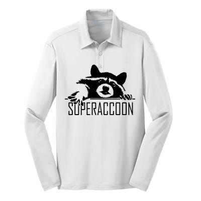 Super Raccoon Superraccon Trash Panda Silk Touch Performance Long Sleeve Polo