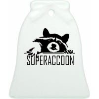 Super Raccoon Superraccon Trash Panda Ceramic Bell Ornament