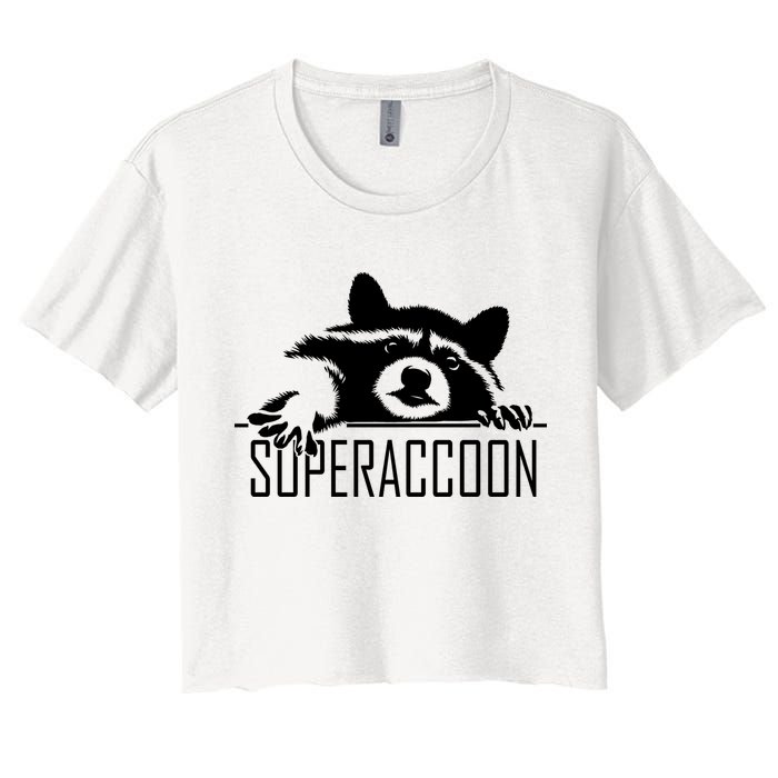 Super Raccoon Superraccon Trash Panda Women's Crop Top Tee