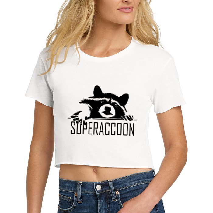 Super Raccoon Superraccon Trash Panda Women's Crop Top Tee