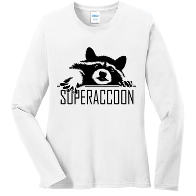 Super Raccoon Superraccon Trash Panda Ladies Long Sleeve Shirt