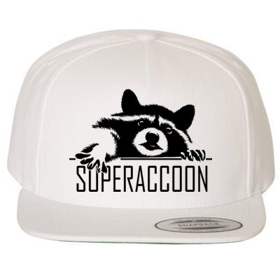 Super Raccoon Superraccon Trash Panda Wool Snapback Cap
