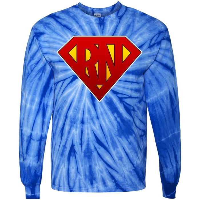 Super RN Registered Nurse Tie-Dye Long Sleeve Shirt