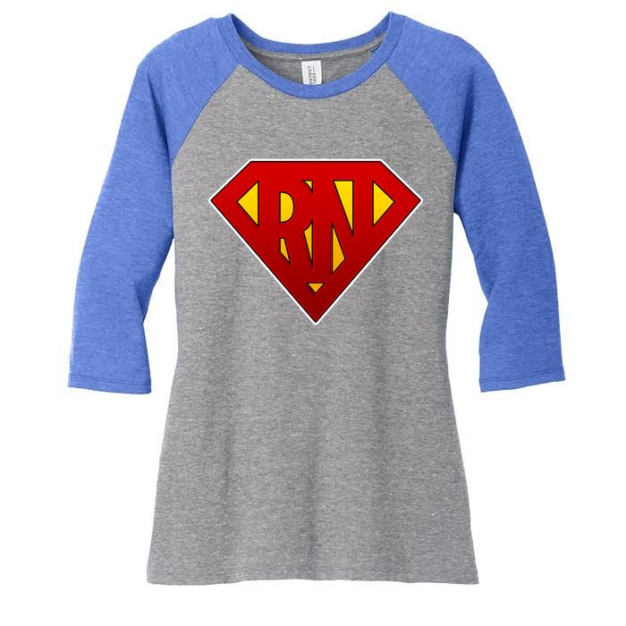 Super RN Registered Nurse Women's Tri-Blend 3/4-Sleeve Raglan Shirt