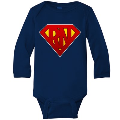 Super RN Registered Nurse Baby Long Sleeve Bodysuit