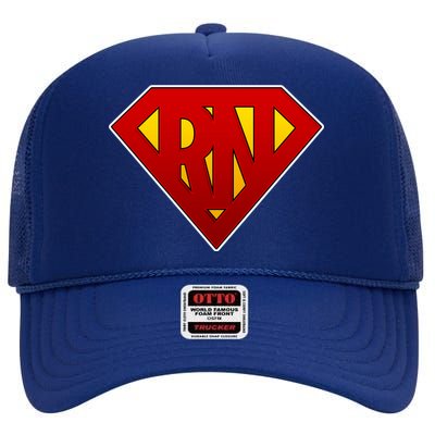 Super RN Registered Nurse High Crown Mesh Back Trucker Hat