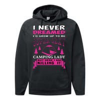 Super Sexy Camping Lady Performance Fleece Hoodie