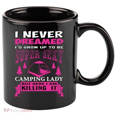 Super Sexy Camping Lady 11oz C Handle Ceramic Mug