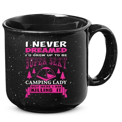 Super Sexy Camping Lady 15oz Campfire Ceramic Mug